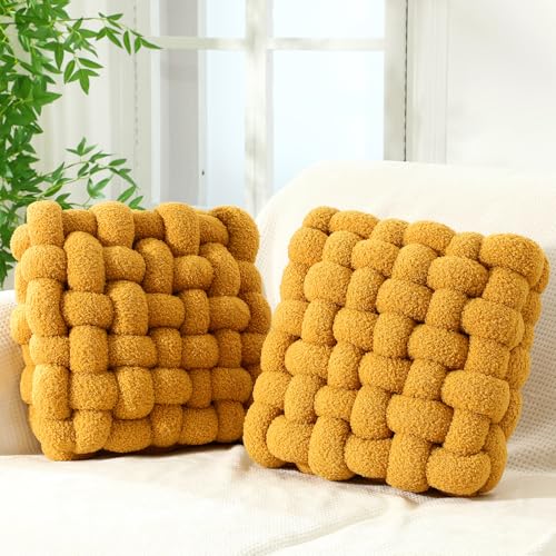 2 Pcs Knot Pillows Square Throw Pillow
