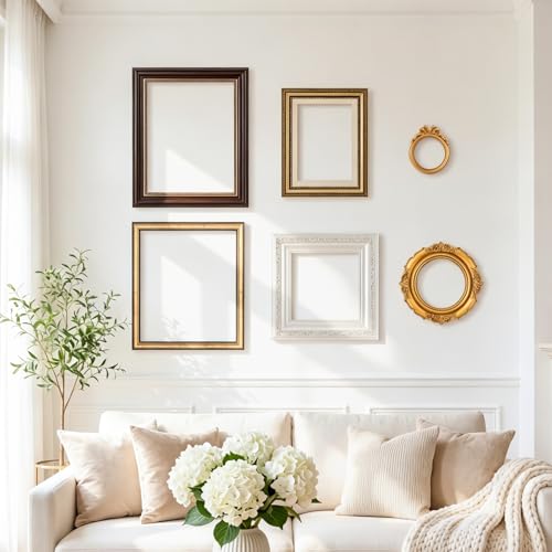 6 Pack Vintage Empty Picture Frames Baroque Gold Decor
