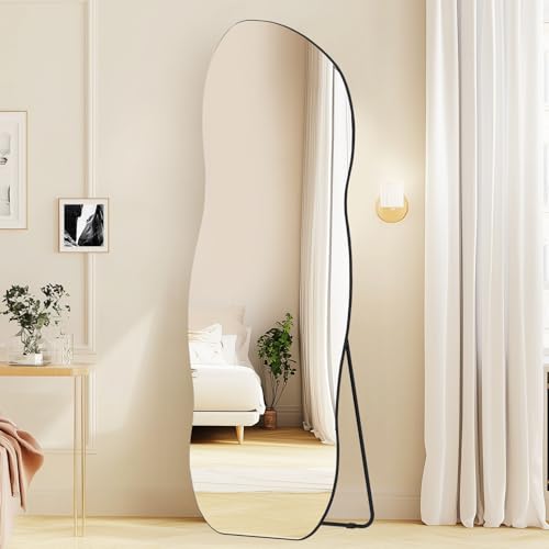 Full Length Mirror 63"x24" Irregular Wall Mirror Frameless for Living Room Bathroom Bedroom Entryway Decor