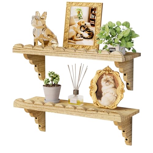 Scalloped Wood Wall Shelf