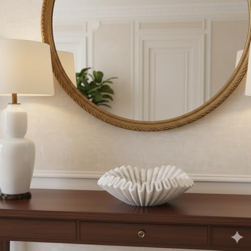 Marble Ruffle Bowl Handcrafted Decorative ScallopBowls