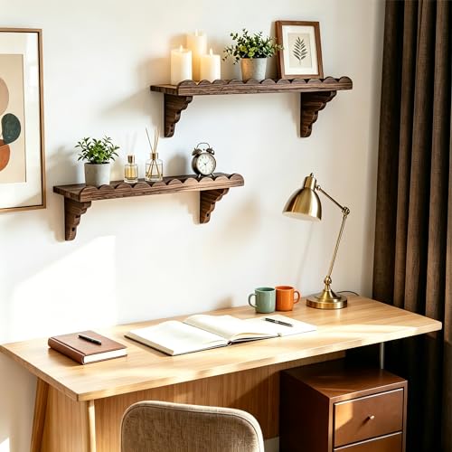 Scalloped Wood Wall Shelf