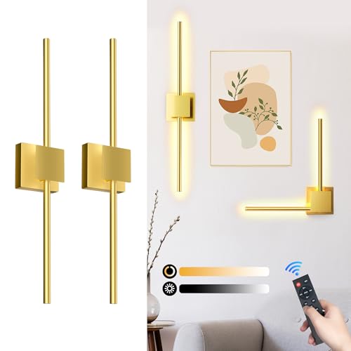 Battery Operated Wall Sconces Set of 2 with Remote Control