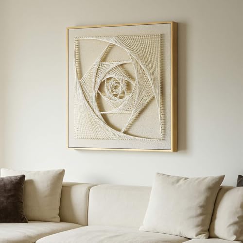 Abstract Wall Art Bedroom Framed 3D Neutral 16x24 In