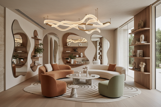Escape the "Grid Prison": 2026 Living Room Trends Featuring Atypical Mirrors and Fluid Lighting