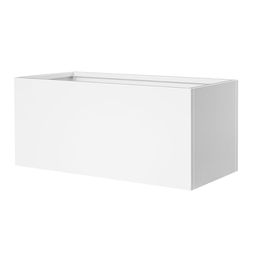 White Steel Planter 32" L x 16" W x 16" H Rectangular Planter Box