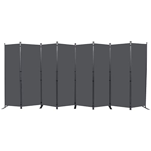 Room Divider 8 Panel Folding Privacy Screens with Wider Feet