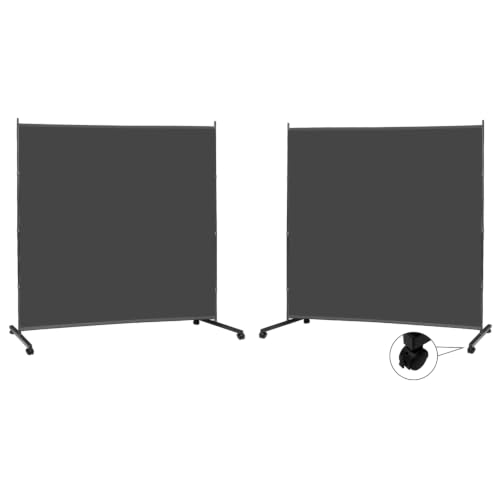 2 Large Panels Room Divider on Lockable Wheels (2 Count)