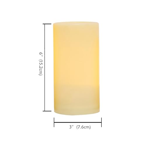 Outdoor Battery Operated Flameless LED Pillar Candles w (2 Count)