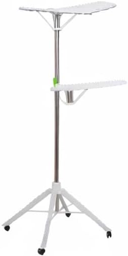 Extra Capacity Garment & Clothes Drying Rack, Adjustable-Height, 120 Pieces of Clothes, Stainless Steel, 4 Caster Wheels - NestledHome