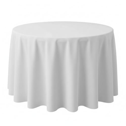 70 Inch White Tablecloths for Round Tables