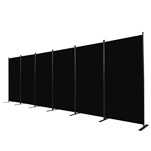 Room Divider 6 Panel Folding Privacy Screens with Wider Feet