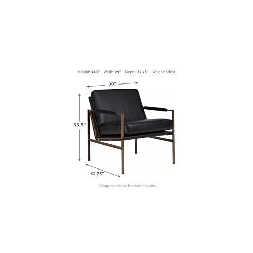 Puckman Modern Black Leather Accent Chair