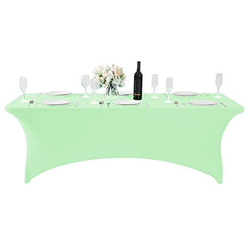 Spandex Table Cover for 8FT or 4ft or 6ft Table Universal Fitted Stretch Tablecloth for Party