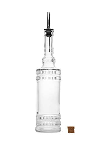 Large Clear Decorative Glass Bottle with Spout and Cork