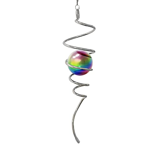 Multi Color Wind Spinner Tail Gazing Ball Spiral Decorative Wind Spinners Sun Catcher Visual Illusion Wind Spinner Stabilizer Indoor Outdoor Garden Decoration