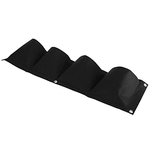 Vertical Hanging Outdoor Wall Planter 4Pcs 4 Pocket Plant Grow Bag Wall Mounted Reusable Degradable Felt Garden Planter