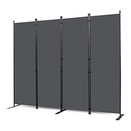 Room Divider 4 Panel Folding Privacy Screens with Wider Feet