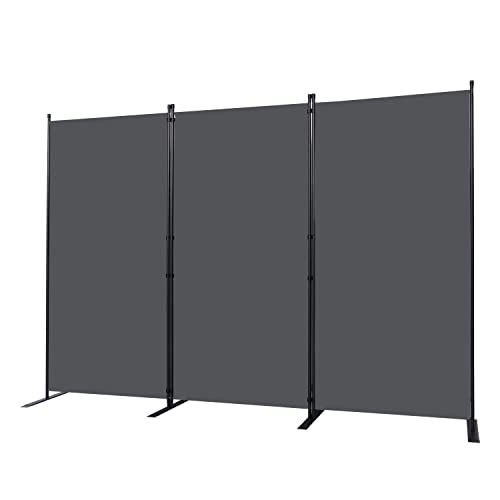 Room Divider 3 Panel Folding Privacy Screens with Wider Feet