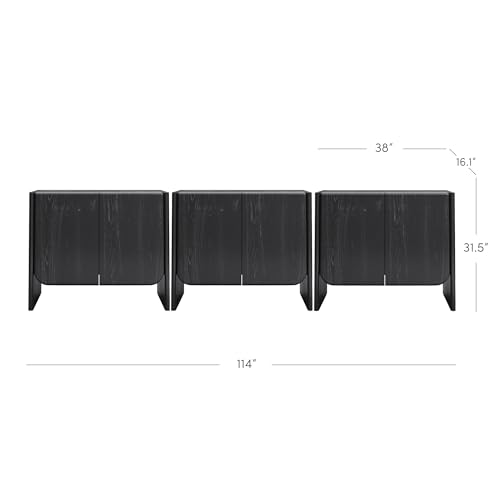 Jacala Mid Century Modern Entryway Storage Cabinet with Doors (3 Count)