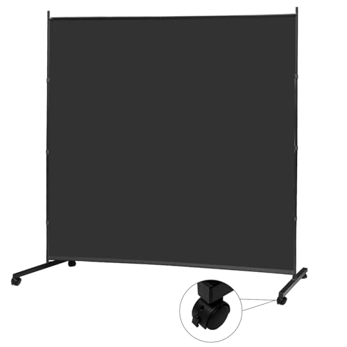 Large Single Panel Room Divider 71”W x 75”H Rolling Privacy Screen