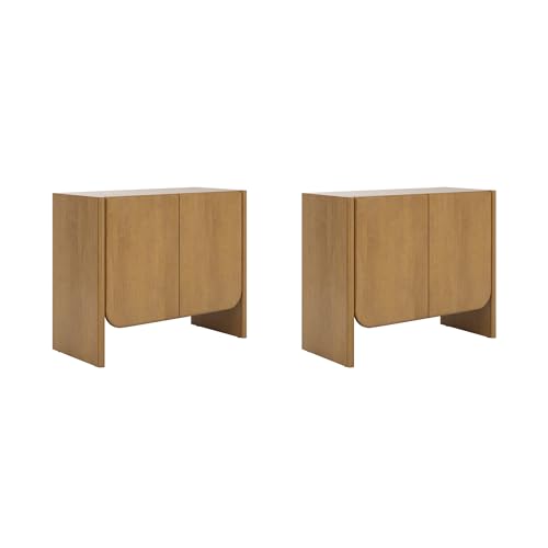 Jacala Mid Century Modern Entryway Storage Cabinet with Doors (2 Count)