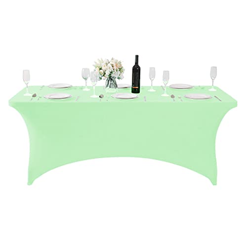 Spandex Table Cover for 6Ft or 4fT or 8ft Table Universal Fitted Stretch Tablecloth for Party