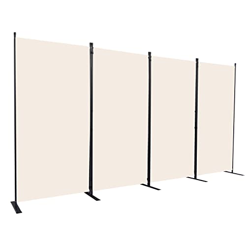 Room Divider 4 Panel Folding Privacy Screens with Wider Feet