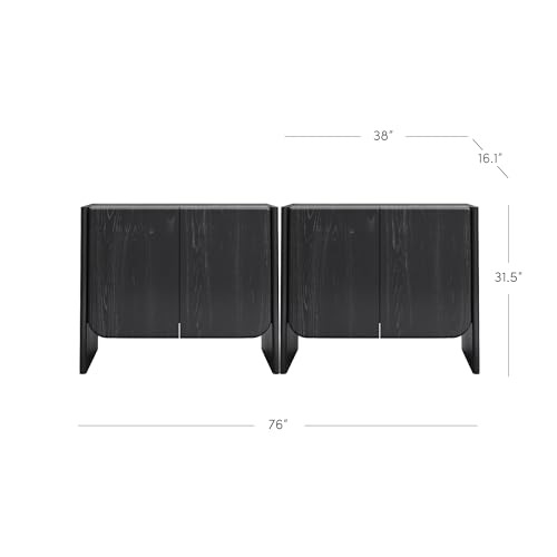 Jacala Mid Century Modern Entryway Storage Cabinet with Doors (2 Count)