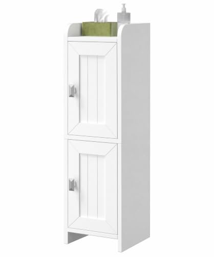 Small Bathroom Cabinet Narrow Toilet Paper Organizer White