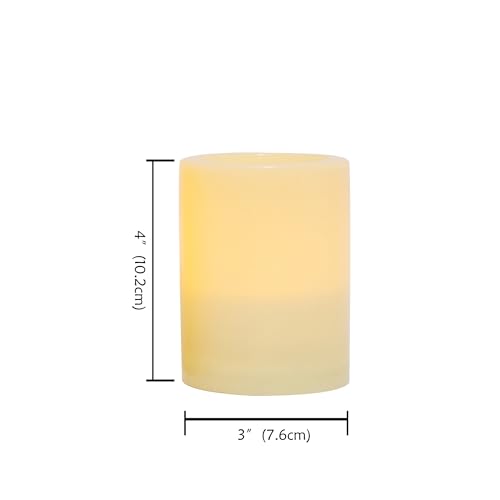 Outdoor Battery Operated Flameless Candles with Remote Timer D3”xH4” 2 PCS (2 Count)
