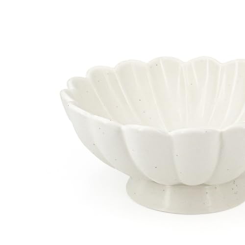 8" White Fluted Scalloped Decorative Bowls