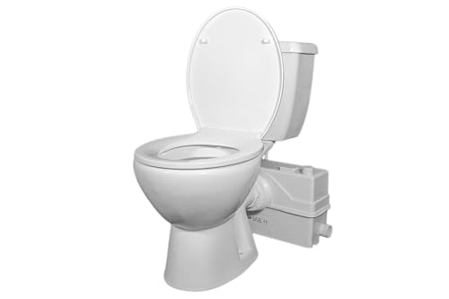 800W 1+HP American Round Macerating Toilet Kit with Macerator Pump for Basement Toilet System (38 GMP)