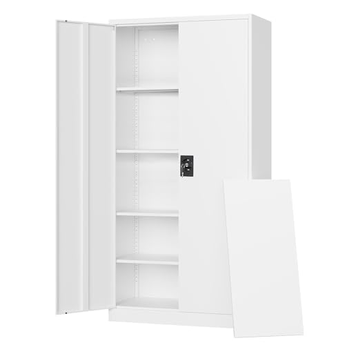 Metal Garage Storage Cabinets with Lock Door and Adjustable Shelves