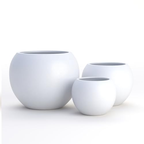 Premium Mt Sherman Fiberstone Sphere Planter for Indoor Outdoor Use