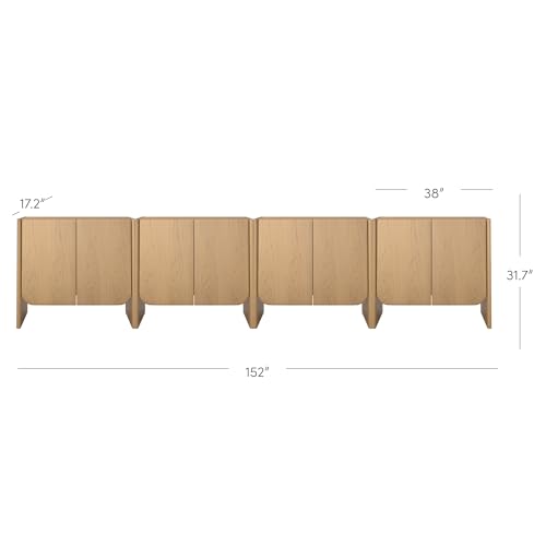 Jacala Mid Century Modern Media Console Cabinet or TV Stand (4 Count)