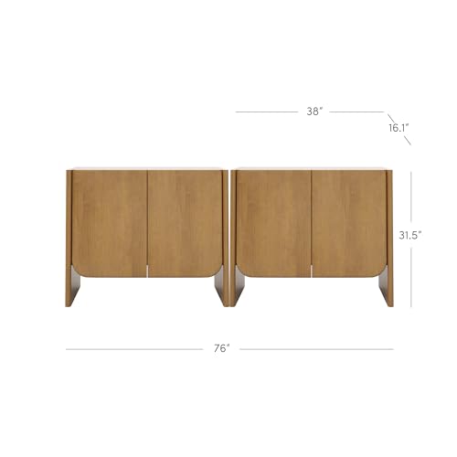 Jacala Mid Century Modern Entryway Storage Cabinet with Doors (2 Count)