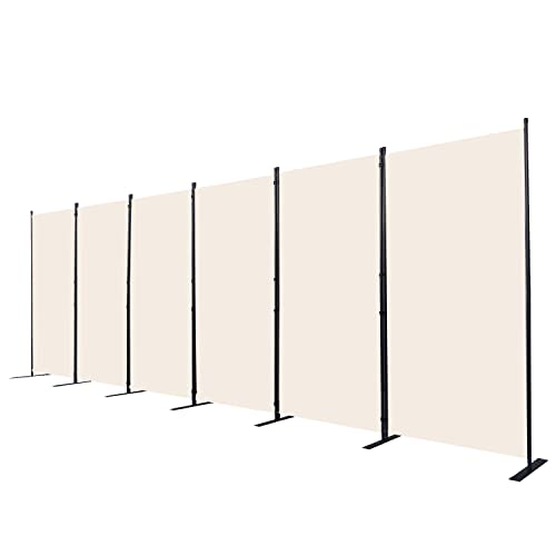 Room Divider 6 Panel Folding Privacy Screens with Wider Feet