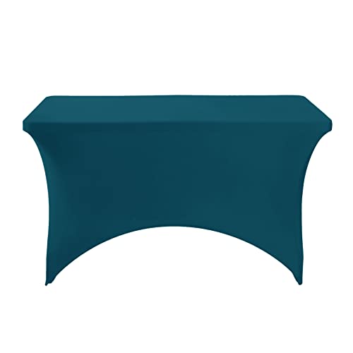 Spandex Table Cover for 4FT or 6ft or 8ft Table Universal Fitted Stretch Tablecloth for Party