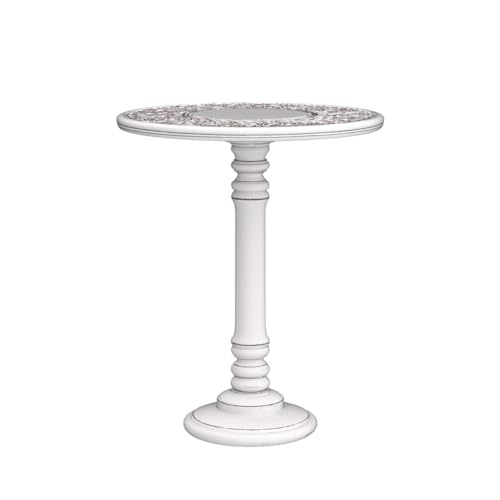 Lightnpro Carved Round Pillar End Table