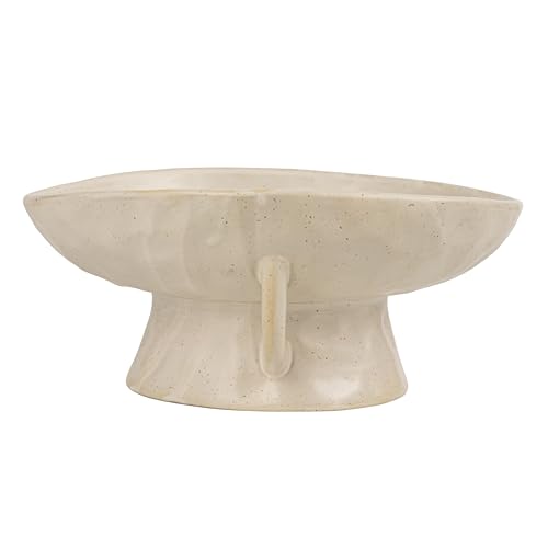 Stoneware Footed Pedestal Bowl with Handles