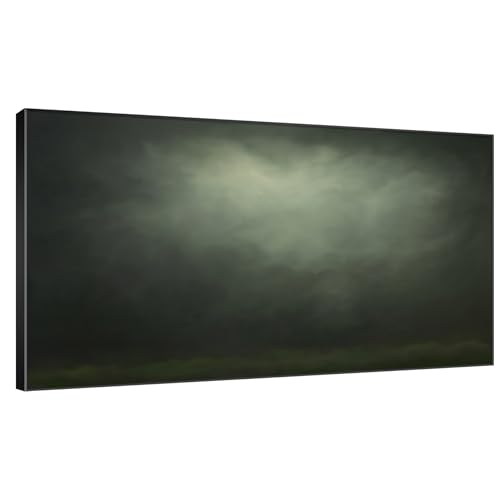 30"x60" Extra Large Framed Wall Art Moody Green Abstract Cloudscape