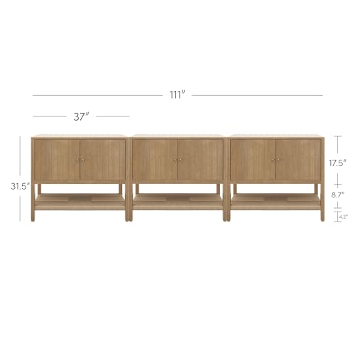 Meads Mid Century Modern Cabinet or TV Stand with Doors (3 Count)