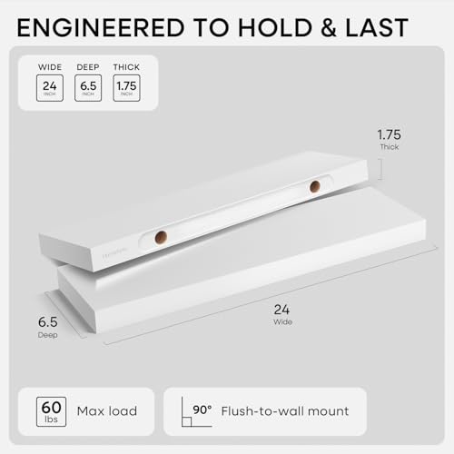 24 Inch Floating Shelves (2 Count)