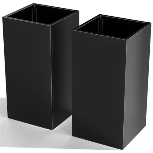 Metal Planter Box for Outdoor Plants 15" L x 15" W x 30" H 2 Pack (2 Count)