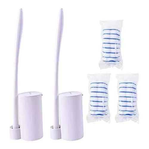 Disposable Toilet Brush Holder Set Toilet Wand (2 Count)