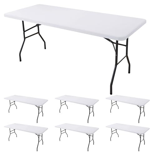 Fitted Tablecloth for 6 Foot Rectangle Tables (6 Count)