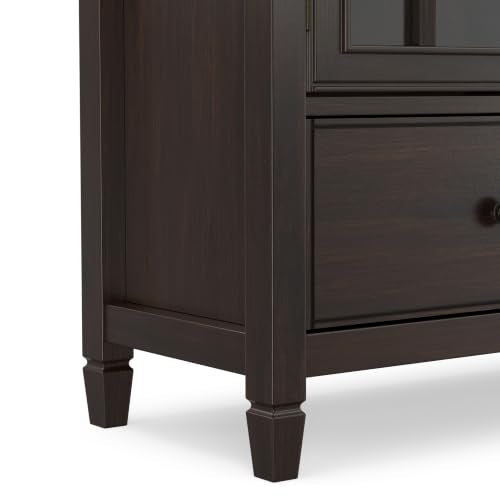 Connaught 46" Solid Wood Tall Cabinet in Dark Chestnut Brown