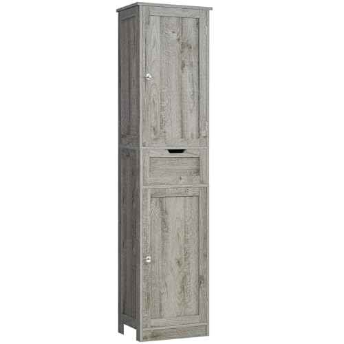 66.9" Tall Bathroom Storage Cabinet with 2 Doors & 1 Drawer