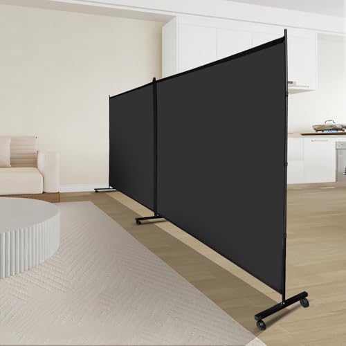 Indoor Room Divider 2 Large Panels on Wheels